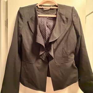 White House Black Market Black Ruffled Blazer